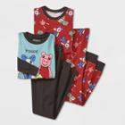 Phatmojo Boys' Piggy 4pc Snug Fit Long Sleeve Pajama