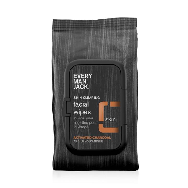 Every Man Jack Every Man Men's Jack Purifying Activated Charcoal Skin Clearing Face Wipes For Normal To Oily