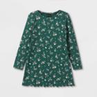 Toddler Girls' Ribbed Long Sleeve Dress - Art Class Dark Green