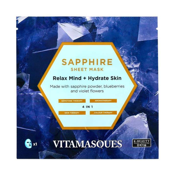 Vitamasques Sapphire Gemstone Sheet Mask - 0.74 Fl Oz, Adult Unisex