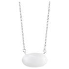 Target Plated White Quartz Genuine Stone Stationed Necklace - 18 - Silver, Women's