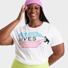 Threadless Pride Adult Plus Size Trans Lives Matter Short Sleeve T-shirt - White
