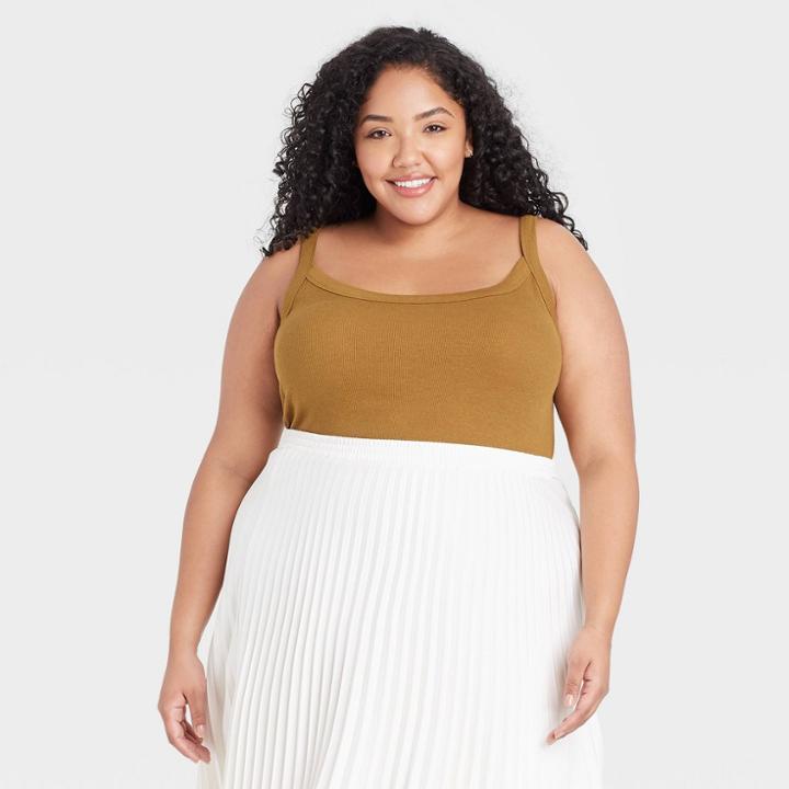 Women's Plus Size Cami - A New Day Olive