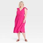 Women's Plus Size Ruffle Tank Dress - Universal Thread Pink