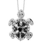 Target 120 Ct. T.w. Round-cut Black And White Diamond Prong Set Turtle Pendant- White