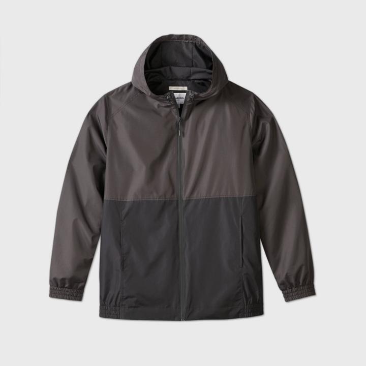Men's Tall Fullzip Lightweight Hooded Rain Coat - Goodfellow & Co Gray