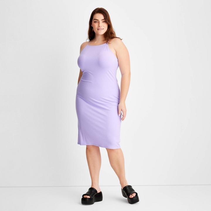 Women's Sleeveless Rib-knit Bodycon Midi Dress - Future Collective With Gabriella Karefa-johnson Lavender