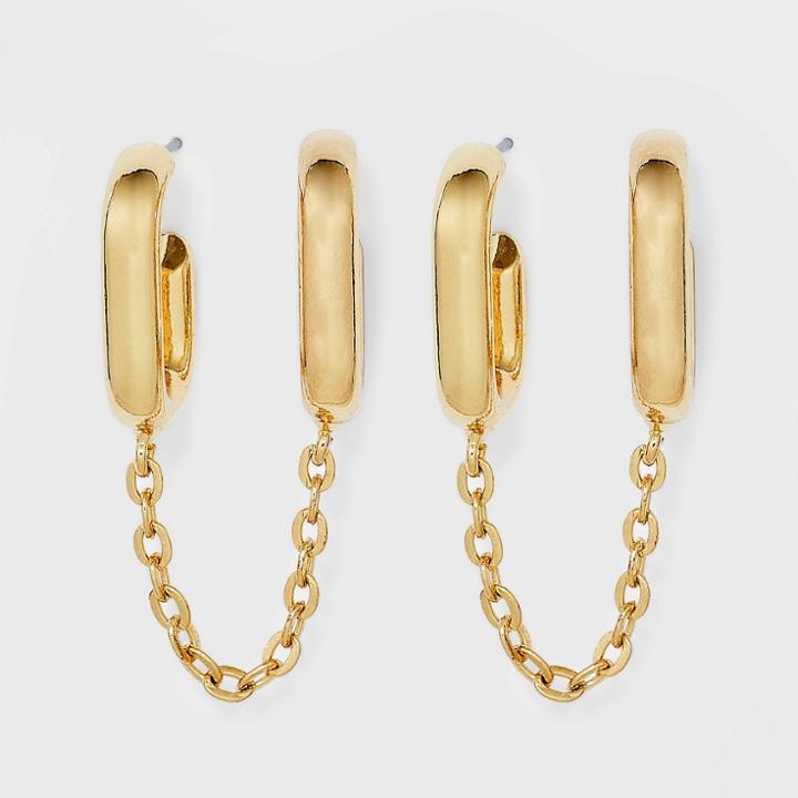 Sugarfix By Baublebar Luxe Link Chain Statement Earrings - Gold