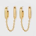 Sugarfix By Baublebar Luxe Link Chain Statement Earrings - Gold