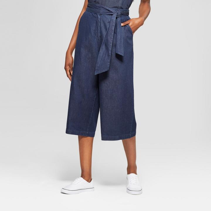Mossimo Women's Wide Leg Crop Pants With Tie -