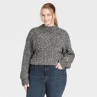 Women's Plus Size Mock Turtleneck Pullover Sweater - Universal Thread Charcoal Heather