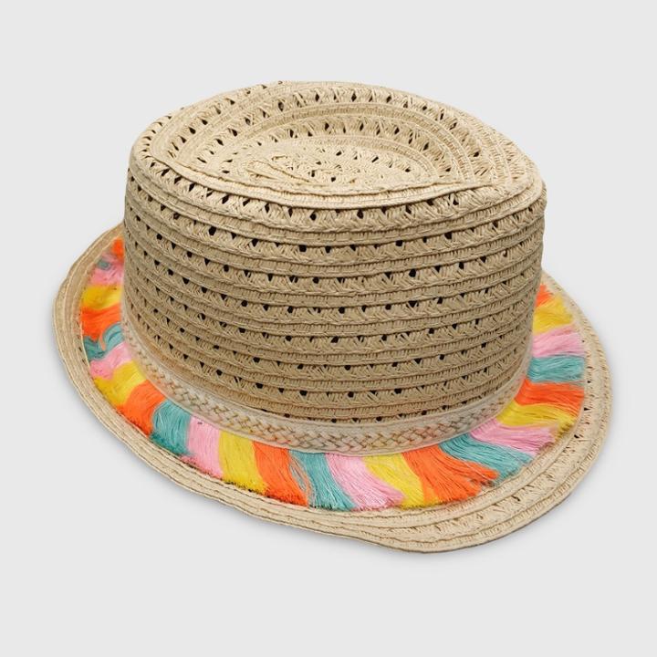 Toddler Girls' Tassel Fedoras - Cat & Jack Beige
