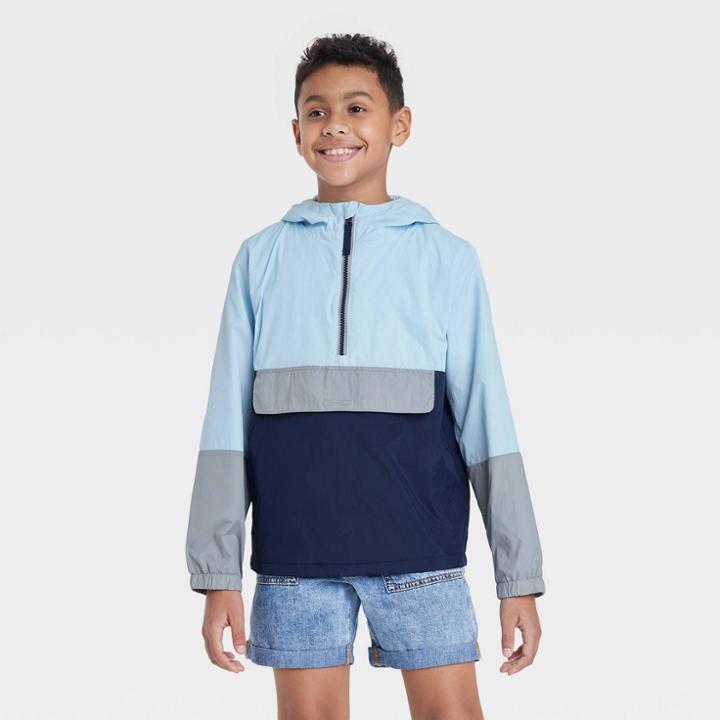 Boys' Popover Anorak Spring Windbreaker Jacket - Cat & Jack Blue