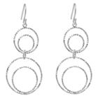 Target Silver Plated Brass Linked Diamond Cut Circles Drop Earrings, Girl's,