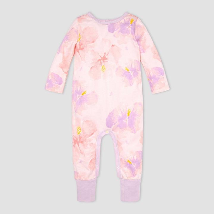 Burt's Bees Baby Baby Girls' Aloha Hibiscus Jumpsuit - Pink/purple