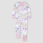 Burt's Bees Baby Baby Girls' 2pc Floral Print Snug Fit Footed Pajama - Purple