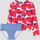 Carter's Just One You  Baby Girls' Strawberry Print Rash Guard Set Berry Red
