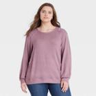 Women's Plus Size Lace Detail Sweatshirt - Knox Rose Purple