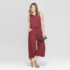 Women's Sleeveless Utility Wide Leg Jumpsuit - Universal Thread Burgundy (red)