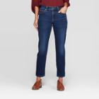Women's Regular Fit Mid-rise Girlfriend Cropped Jeans - Universal Thread Dark Blue