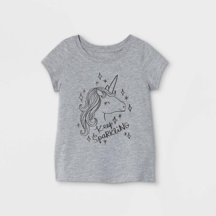 Toddler Girls' Unicorn Graphic T-shirt - Cat & Jack Gray