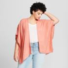 Target Women's Plus Size Jacquard Ruana Kimono Jackets - Universal Thread Coral, Red
