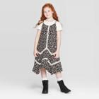 Girls' Printed Crochet Tank Dress - Art Class Black