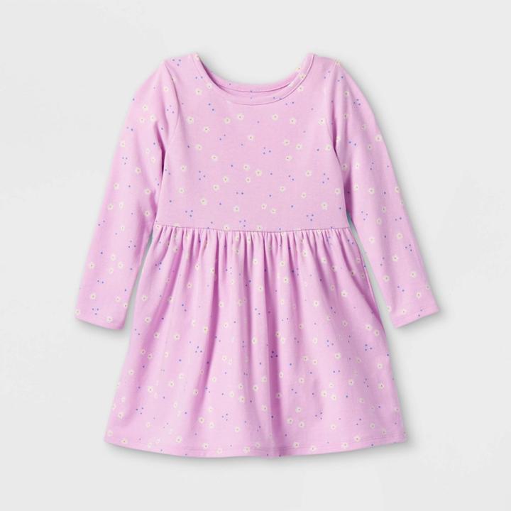 Toddler Girls' Knit Long Sleeve Dress - Cat & Jack Light Purple