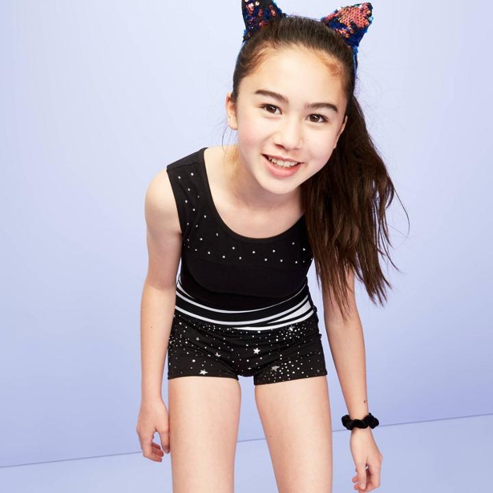 Girls' Celestial Star Shorts - More Than Magic Black