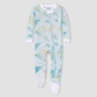 Burt's Bees Baby Baby Boys' 2pc World Map Snug Fit Footed Pajama - White