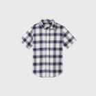 Boys' Short Sleeve Button-down Poplin Plaid Shirt - Cat & Jack Blue/white
