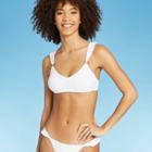 Women's Ruffle Strap Bralette Bikini Top - Xhilaration White