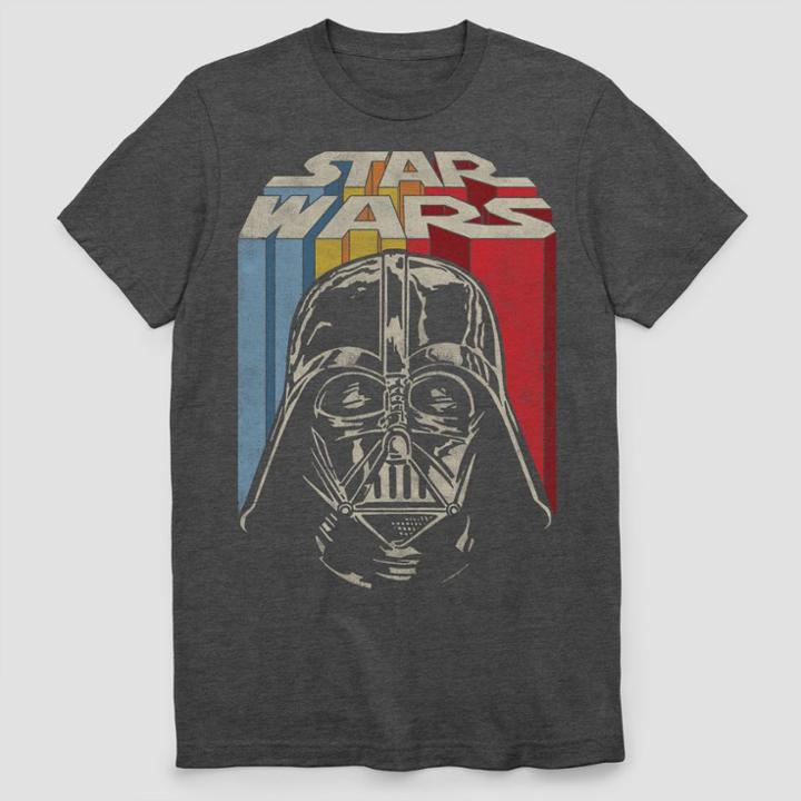 Men's Star Wars Short Sleeve Vintage Vader Graphic T-shirt - Charcoal Heather