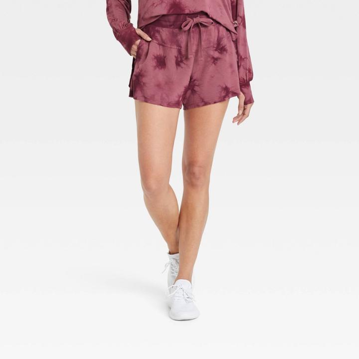 Women's Lightweight French Terry Mid-rise Shorts 3 - Joylab Berry Red