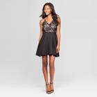 Women's Sleeveless Lace Detail Dress - Lily Star (juniors') Black