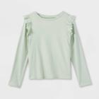 Girls' Long Sleeve Eyelet T-shirt - Cat & Jack Sage