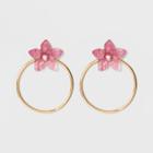 Sugarfix By Baublebar Floral Studs Hoop Earrings - Pink, Girl's
