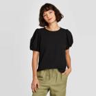Women's Puff Short Sleeve T-shirt - A New Day Black
