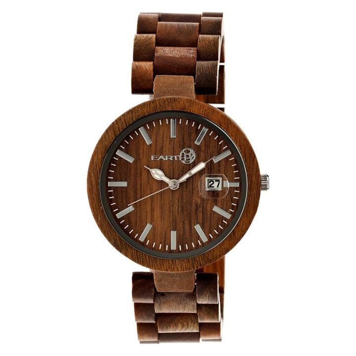 Earth Wood Goods Women's Earth Stomates Watch With Luminous Hands And Magnified Date Display-olive, Green