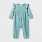 Baby Girls' Sparkle Jacquard Jumpsuit - Cat & Jack Green Newborn