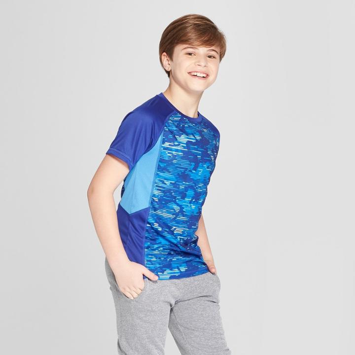 Boys' Novelty Tech T-shirt - C9 Champion Blue Camo Print