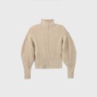 Women's Mock Turtleneck Pullover Sweater - Prologue Tan