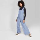 Women's Sleeveless Square Neck Rib Knit Jumpsuit - Wild Fable Verona Blue S, Women's,