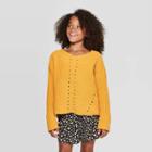 Girls' Long Sleeve Chenille Sweater - Art Class Yellow S, Girl's,