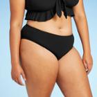 Juniors' Plus Size Ribbed Cheeky Hipster Bikini Bottom - Xhilaration Black X