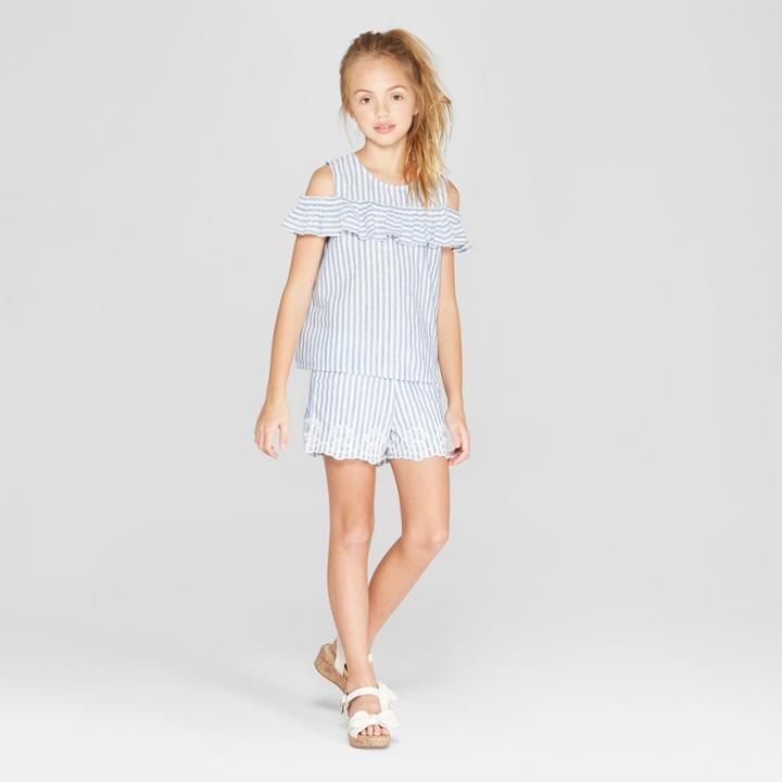 Girls' Stripe 2pc Activewear Top And Bottom Set - Cat & Jack L,