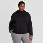 Women's Plus Size Hooded Fleece Sweatshirt - A New Day Black