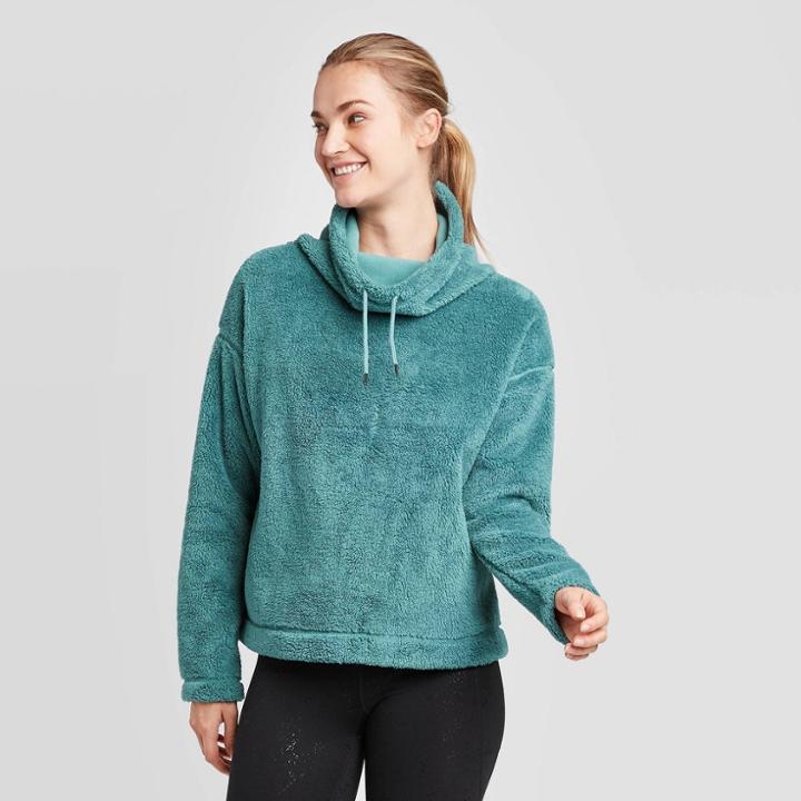 Women's Cozy Holiday Fleece Pullover - C9 Champion Aqua Xs, Women's, Blue