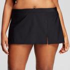Women's Plus Size Swim Skirt - Black - 20w/22w - Aqua Green