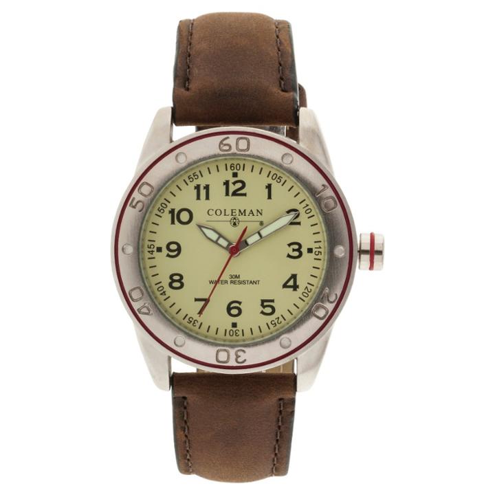 Men's Coleman Analog Strap Watch - Tan, Brown